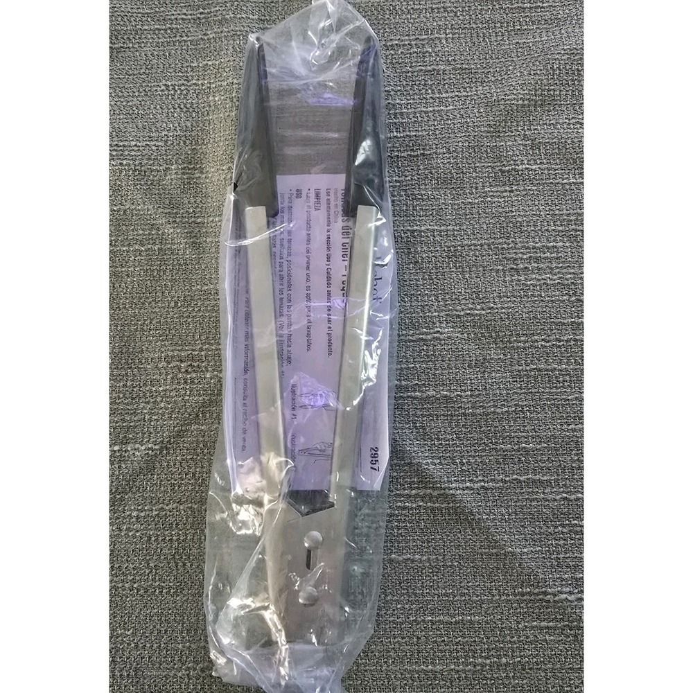 Pampered Chef Small Chef's Tongs 2957 Kitchen Tool Silver Black Stainless Steel